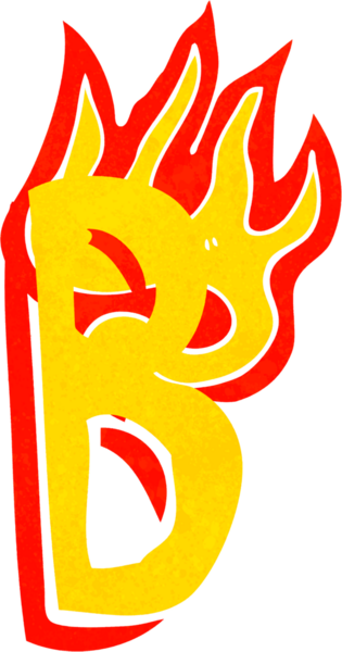 Bir insan tarafından çizilmiş yanan bir karikatür.