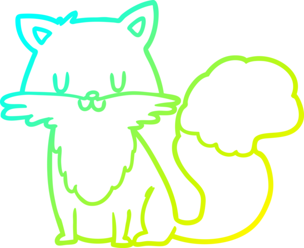 Bir insan tarafından çizilmiş bir tilki çizgi çizimi.