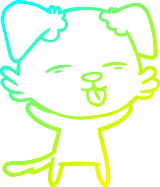 Bir insan tarafından çizilmiş bir çizgi film köpeğinin soğuk çizgi çizimi.