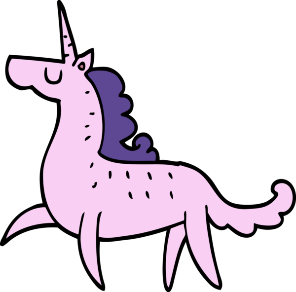 Bir insan tarafından çizilmiş sihirli tek boynuzlu at.