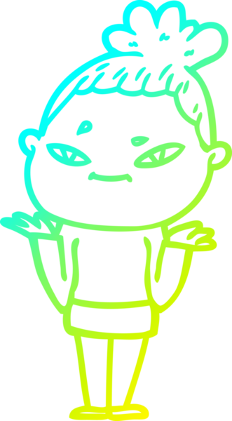 Bir insan tarafından çizilmiş bir karikatür kadın çizimi.