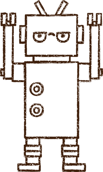 Robot Kömür Bir insan tarafından çizilmiş