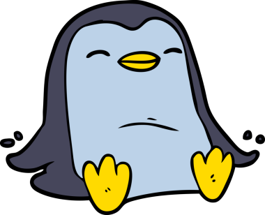 bir insan tarafından çizilmiş penguen çizgi filmi