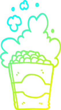 Bir insan tarafından çizilmiş patlamış mısırın soğuk gradyan çizgisi.