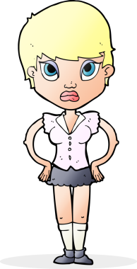 Bir insan tarafından çizilmiş, sinir bozucu bir kız.