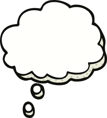 Bir insan tarafından çizilmiş çizgi roman tarzı zihin kabarcığı