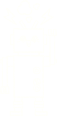 Bir insan tarafından çizilen robot tebeşiri.