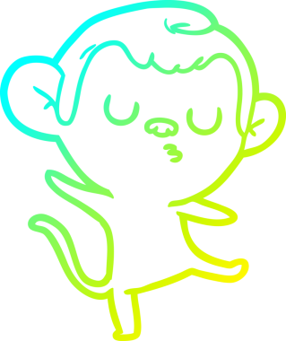 Bir insan tarafından çizilmiş bir çizgi maymun çizimi.