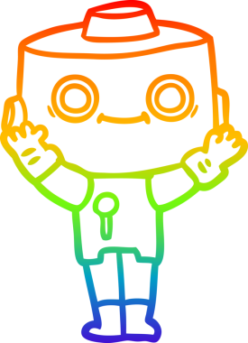 gökkuşağı gradyan çizgisi bir insan tarafından çizilmiş robot çizgi