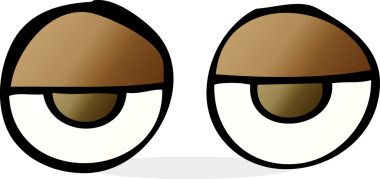 Bir insan tarafından çizilmiş çizgi film gözleri.