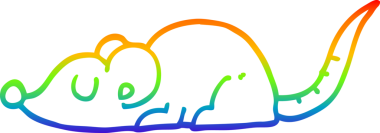 Gökkuşağı gradyan çizgi çizimi Bir insan tarafından çizilmiş siyah fare