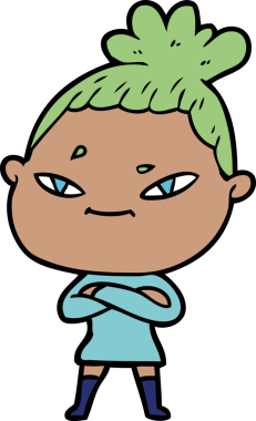 Bir insan tarafından çizilmiş karikatür kadın.