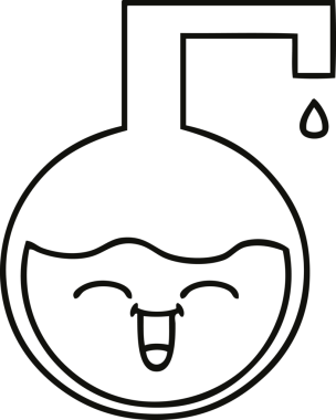 Bir insan tarafından çizilmiş bir bilim deneyinin çizgi çizimi