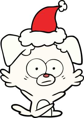 Bir insan tarafından çizilmiş Noel Baba şapkasının çizimi.