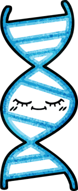 Bir insan tarafından çizilmiş DNA ipliğinin retro grunge desen karikatürü