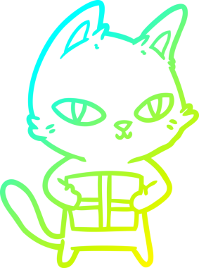 Bir insan tarafından çizilmiş bir karikatür kedi çizimi.