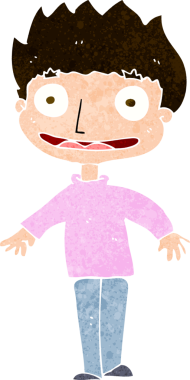 Bir insan tarafından çizilmiş heyecanlı bir çocuk.