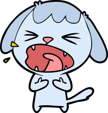 Bir insan tarafından çizilmiş şirin bir çizgi film köpeği.