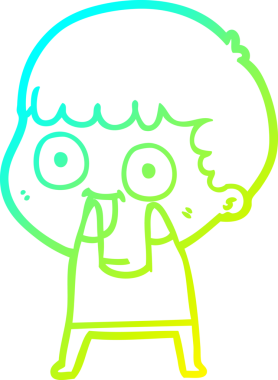 Bir insan tarafından çizilmiş soğuk çizgi çizgi film karakteri.