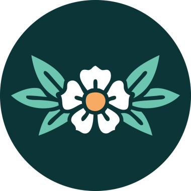 Bir insan tarafından çizilmiş bir çiçeğin ikonik dövme şekli