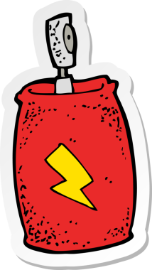 Bir insan tarafından çizilmiş çizgi film spreyinin çıkartması.