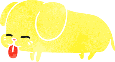 Bir insan tarafından çizilmiş sevimli kawaii köpeğinin serbest çizimi.