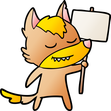 Bir insan tarafından çizilmiş protestolu çizgi film karakteri.