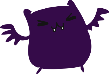 Bir insan tarafından çizilmiş kawaii sevimli yarasasının çizgi film çizimi