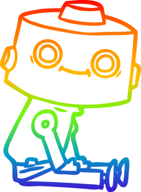 gökkuşağı gradyan çizgisi bir insan tarafından çizilmiş robot çizgi