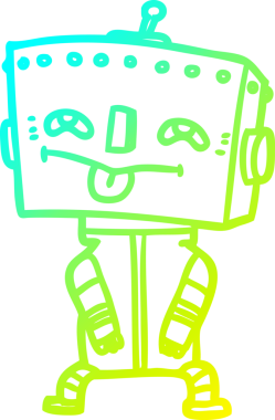 Bir insan tarafından çizilmiş soğuk gradyan robot çizimi