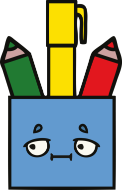 Bir insan tarafından çizilmiş kalem kapının sevimli karikatürü.