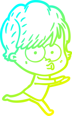 Bir insan tarafından çizilmiş bir karikatür kadın çizimi.