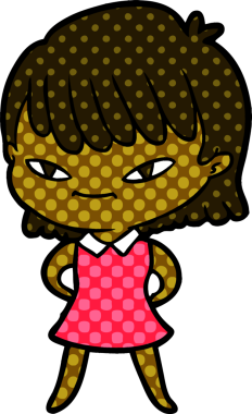 Bir insan tarafından çizilmiş karikatür kadın.