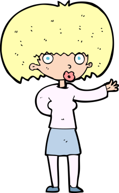 Bir insan tarafından çizilmiş karikatür kadın.