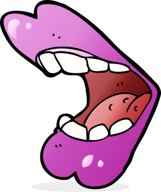 Bir insan tarafından çizilmiş cadılar bayramı ağzı çizgi filmi.