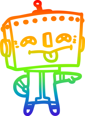 gökkuşağı gradyan çizgisi bir insan tarafından çizilmiş robot çizgi