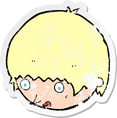 Bir insan tarafından çizilmiş bir çizgi filmin gerilimli çıkartması.