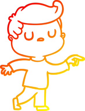 Bir çizgi film karakterinin sıcak gradyan çizimleri, ilgisiz bir adamın bir insan tarafından çizildiğini gösteriyor.