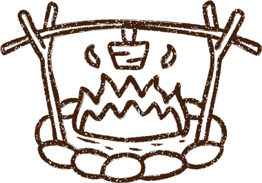 Açık havada Aşçılık Kömürü Bir insan tarafından çizilmiş