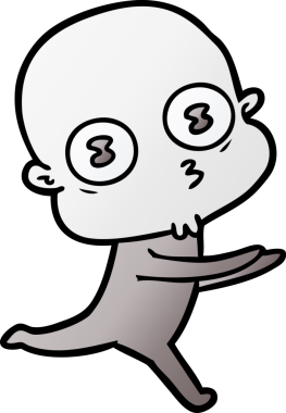 bir insan tarafından çizilmiş garip kel uzay adamı çizgi filmi