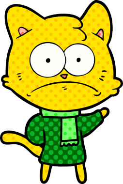 bir insan tarafından çizilmiş sinirli bir kedi.