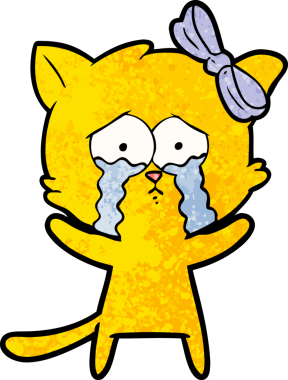 Bir insan tarafından çizilmiş çizgi film kedisi.