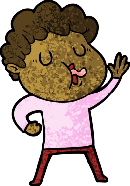 Bir insan tarafından çizilmiş çizgi film şarkıcısı.