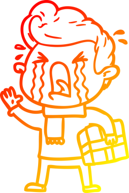 Bir insan tarafından çizilmiş, ağlayan bir çizgi film karakteri.