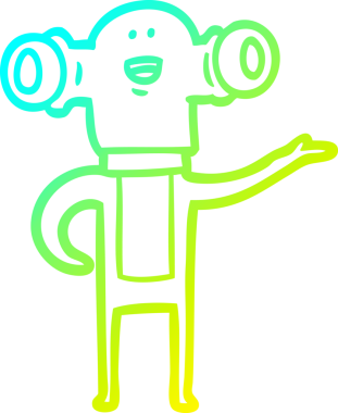 Bir insan tarafından çizilmiş, soğuk bir çizgi roman çizimi.