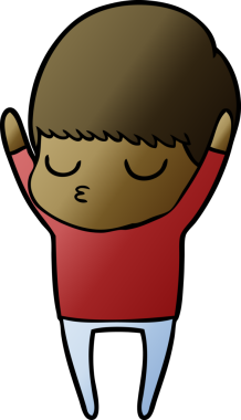 Bir insan tarafından çizilmiş sakin çocuk çizgi filmi.