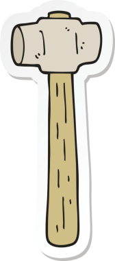 Bir insan tarafından çizilmiş bir balyoz çıkartması.