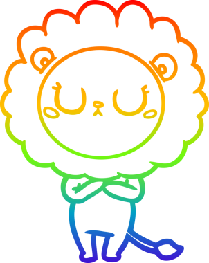 gökkuşağı gradyan çizgi çizimi bir insan tarafından çizilmiş bir aslan