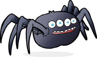 Bir insan tarafından çizilmiş ürkütücü bir örümcek.