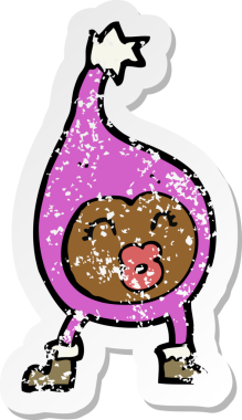 Bir insan tarafından çizilmiş komik bir çizgi filmin gerilimli yapıştırması.